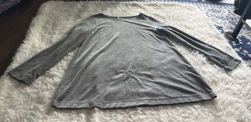 Pure Jill Grey Long Sleeve Pima‎ Cotton Modal Blend Tunic Top Size M